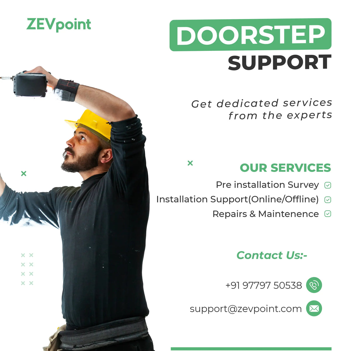 ZEVpoint doorstep service and support for Polar wall chargers
