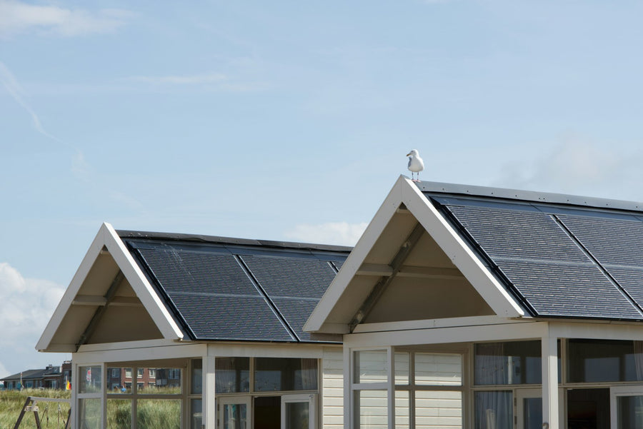 Rooftop solar panels on a home