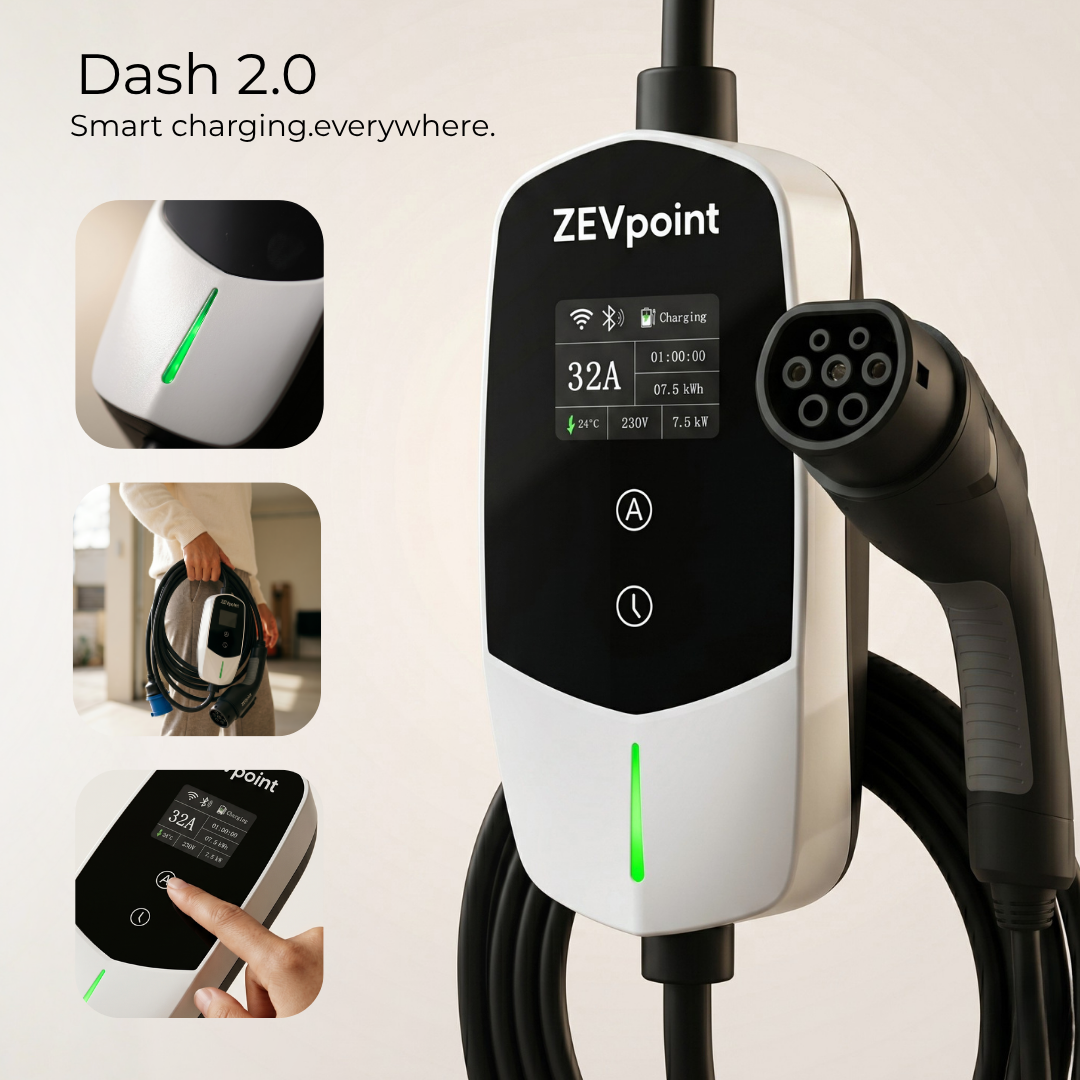 Zevpoint Dash 7.2kW Portable EV Charger | Bold and Powerful