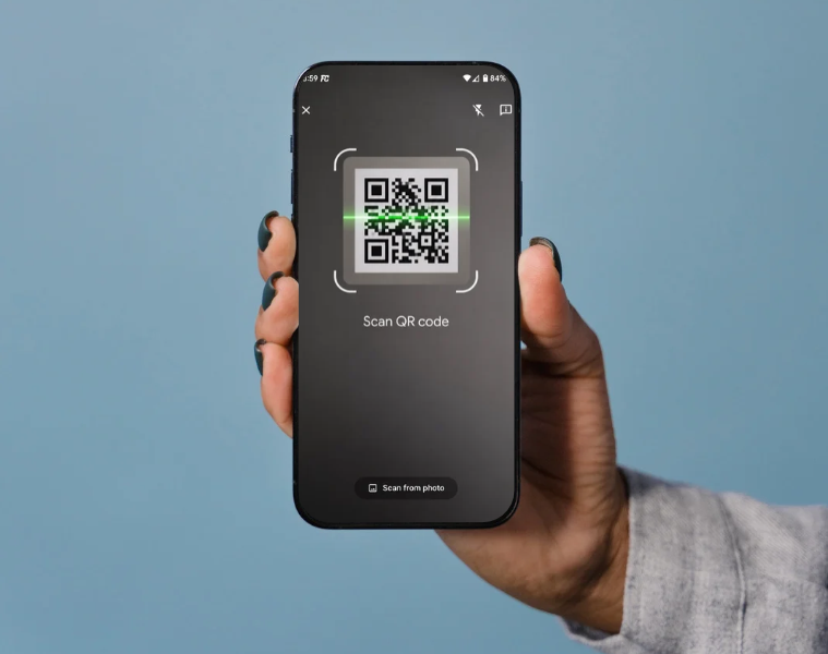 Phone scanning the QR code on a Zevpoint charger